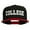Black Red, variant on College Embroidered Snapback Cap - Navy Red OSFM