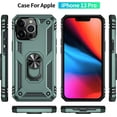 thumbnail image 6 of Designed for iPhone 13 Pro Case Heavy Duty Rugged Full Body Shockproof Built-in 360 Ring Kickstand Hard Cover Green, 6 of 14