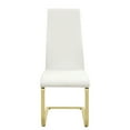 thumbnail image 5 of White &amp; Gold Dining Chairs (Set of 4) - 17" Wide, Modern Breuer Style, White Fabric, Metal Legs, Ideal for Dining Room. Elegant &amp; Comfortable., 5 of 15