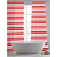 thumbnail image 6 of Boho Red Stripe Semi Sheer Curtains 84 Inch Length 2 Panels Set, Abstract Geometric White Minimalist Sheer Kitchen Curtain Privacy Voile Window Curtain for Living Room Bedroom Rod Pocket Drapes, 6 of 7