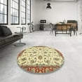 thumbnail image 4 of Ahgly Company Machine Washable Indoor Rectangle Abstract Gold Brown Area Rugs, 2' x 3', 4 of 7
