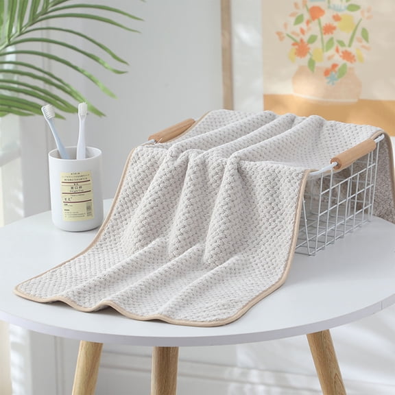 Aodebiao Cotton Waffle Weave Towel 29x13 Inch Absorbent Quick Dry Hand Towel Face Towel for Bathroom Kitchen Spa Gym Hotel Soft Beige Striped Towel