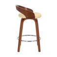 thumbnail image 5 of Sonia 26" Counter Height Swivel Cream Faux Leather and Walnut Wood Bar Stool, 5 of 10