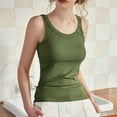 thumbnail image 5 of Camisole Top for Women Warehouse Camisole Tops for Women Spaghetti Strap Casual Tank Top with Built-in Bra Summer Sleeveless Tunic Blouses Tees Workout Yoga Cami Shirts New Green XXL, 5 of 7