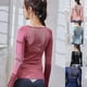 thumbnail image 2 of Camisas deportivas de manga larga para correr Camisas sexy de secado rápido para gimnasio y fitness-YuJia, 2 of 5