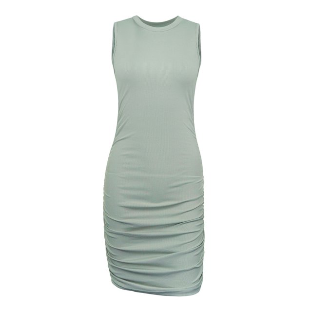 Laklulu Vestido maxi de manga larga con cuello cuadrado para mujer, verde menta, M
