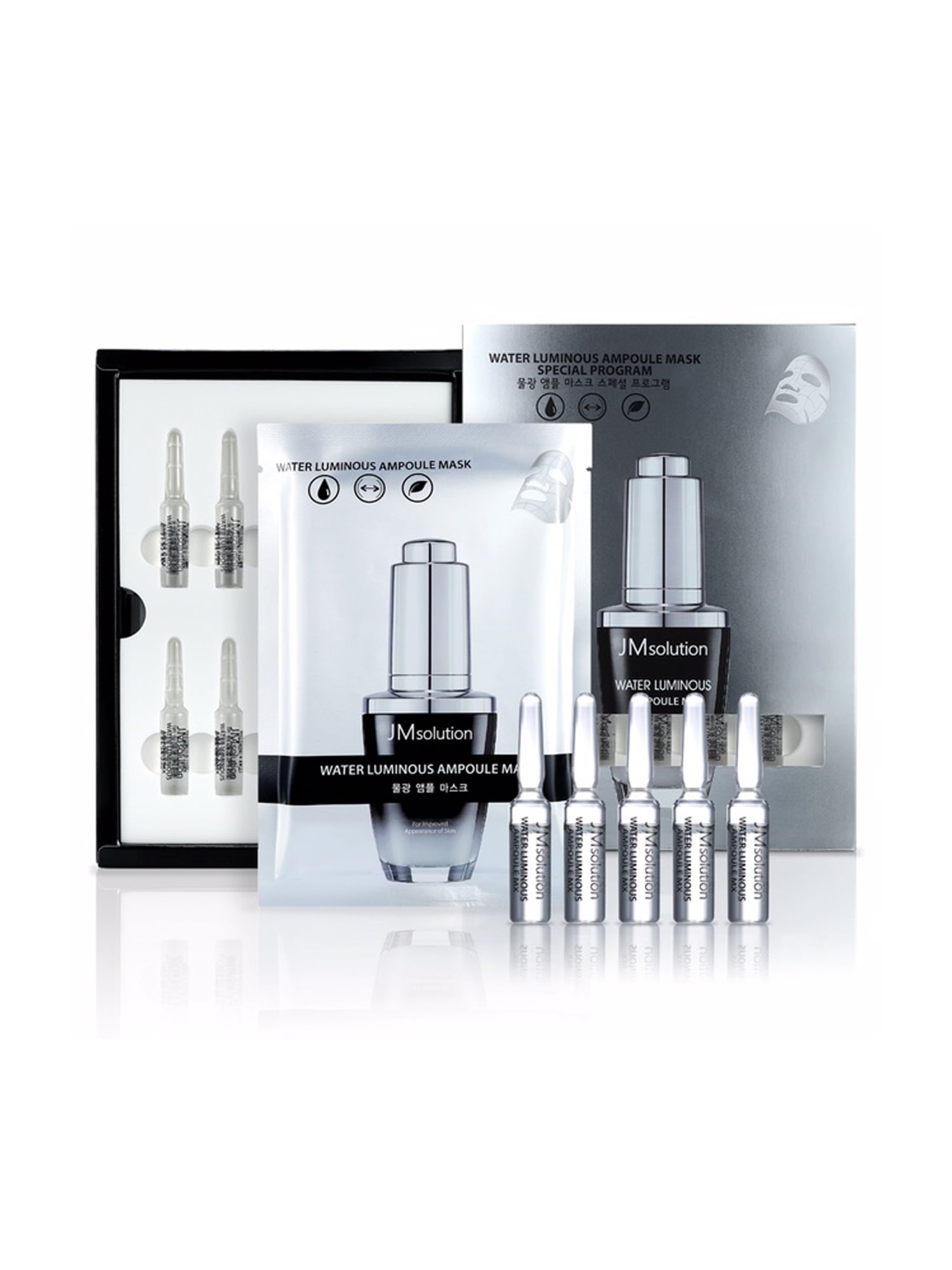 JM solution Water Luminous Mask Special Program Ampoule & Mask Set, 10 count