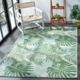 thumbnail image 3 of SAFAVIEH Barbados Tropical Palm Leaves Outdoor Area Rug, Green/Teal, 9'10" x 12'5", 3 of 8