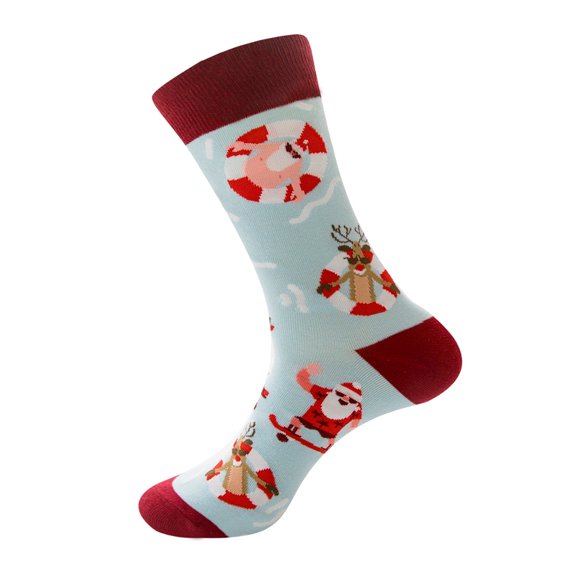 Socks for Women Cotton Cushioned Holiday-Pattern Leisure Sports Socks Running Socks Multicolor