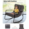 thumbnail image 5 of Outdoor Rocking Chair, Metal Patio Rocking Chair, Indoor Rocking Chair with Cushion, Papasan Rocking Lounge Chair, Comfy Modern Rocker Chair for Porch, Living Room, Garden, Lawn, Dark Grey, 5 of 9