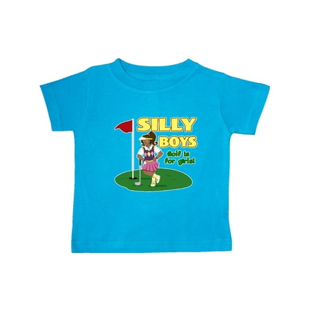 

Inktastic Silly Boys Golf is for Girls with Dark Haired Golfer Gift Baby Boy or Baby Girl T-Shirt