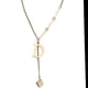 thumbnail image 5 of Collar de acero de titanio que no se decolora, diseño de nicho para mujer, colgante de letra simple, cadena de clavícula corta, estilo coreano, collar de estilo frío, 5 of 5