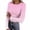 Pink, variant on FNFHFY Women's Basic Tees Casual Long Sleeve Ribbed Shirts Round Neck Fitted Fall Tops Stretchy Tight Tshirts Soft Trendy Shirt