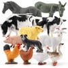 12 PCS Farm Animal Model Playsets Mini Poultry Chicken Duck Geese Action Figure Toys for Boys Girls Kids