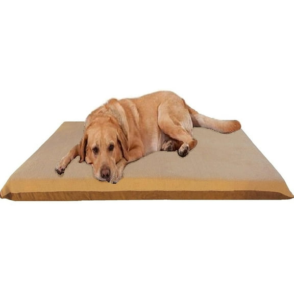 Bilot 54X37 X4 XL Beige Color Orthopedic Memory Foam Pet Bed Mattress for Large Dog with 2 External Covers Waterproof Internal Cover
