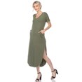 thumbnail image 3 of White Mark Women's Short Sleeve V-neck Maxi Dress, 3 of 6