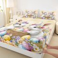 thumbnail image 3 of Feelyou Cute White Bunnies Twin Sheet Sets for Teen, Kawaii Easter Egg Twin Fitted Sheet, Happy Spring Festival Flat Sheet, Lightweight Room Decor, 3-Piece, 3 of 7