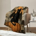 thumbnail image 2 of Halloween Throw Blanket Twin Pumpkins Skull Blanket Black Spooky Scary Decorative Lightweight Fuzzy Soft Plush Fleece Blankets and Throws Couch Sofa Bed Outdoor Lap Blanket, 2 of 7