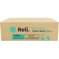 thumbnail image 2 of Reli. EcoStrong 6-10 Gallon Trash Bags (1000 Count Bulk) Eco-Friendly Recyclable - 6 Gallon - 10 Gallon Black Garbage Bags, Made of Recycled Material, Black Garbage Bags 8 Gallon (6-10 Gal Capacity), 2 of 5