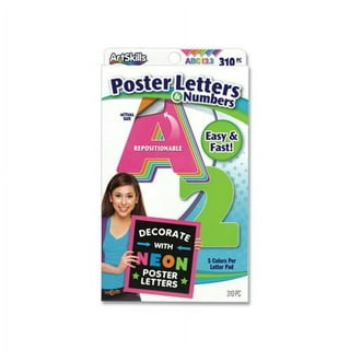 Art Skills SPARKLE LETTERS & NUMBERS Poster Board Craft Set 216 Pieces Ea