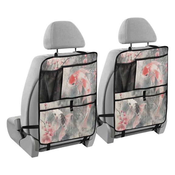 BZSMCE Car Organizer Kick Mats Back Seat Protector Creatively Goldfishs Printed
