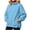 03# Blue, variant on Women's Oversized Mock Neck Sweatshirt with Pockets Relaxed Fit Solid Cozy Pullover Casual Winter Layering Top S-2XL