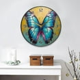 thumbnail image 3 of Coolnut Butterfly Painting Wall Clock Round Silent Non Ticking Battery Operated Accurate Arabic Numerals Design Clocks for Home Kitchen Living Room Bedroom 12inch Home Decor, 3 of 6