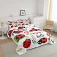 thumbnail image 2 of YST Cartoon Ladybug Full Size Comforter Set for Kids Boys Girls Cute Insect Animal Bedding Set, Pink Red Floral Flower Down Comforter Wild Ladybird Bed Set, Spring Garden Quilted Duvet, 2 of 5
