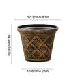 thumbnail image 2 of Tauxra 7 Inch Plastic Flower Pot Roman Rattan Design Thickened Planter for Outdoor Plants Bonsai Large Container with Wicker Pattern Silver, 2 of 6