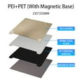 thumbnail image 2 of PEI PET Build Plate 3D Print Bed Textured PEI Surface + Smooth PET Surface Magnetic Spring Steel Flexible Platform Compatible with Ender-3 S1/ Ender-3 S1 Pro/End-5 S1/K1 3D Printers - 235*235MM with, 2 of 8