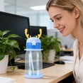 thumbnail image 1 of BUTASY Water Bottle 600ml Sticker Version Deer Large Capacity Cup Cute Deer Straw Water Bottle Leakproof Portable Cup For Adults And Kids Daily/Travel, 1 of 6