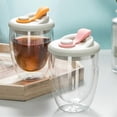 thumbnail image 3 of Double Wall Glass Water Cup with Leak-Proof Lid - Insulated Transparent Coffee Mug for Milk, Tea, Juice Drinkware, 3 of 5