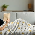 thumbnail image 3 of Bee Soft Flannel Fleece Throw Blanket, Pattern of Flying Bugs Forming Heart Shapes with Beehives Mother Nature Creatures, Cozy Plush for Indoor and Outdoor Use, 50" x 70", Mustard White, by Ambesonne, 3 of 5