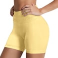 thumbnail image 7 of FRSASU Women's Workout Impact Shorts Lightweight High Waist Scrunch Solid Color Seamless Booty Biker Gym Shorts Yellow, 7 of 7