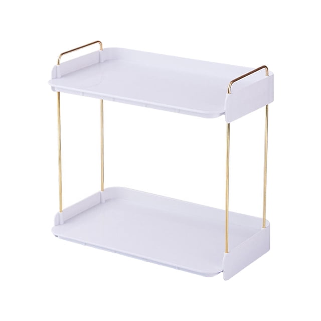 simhoa Étagère de Rangement de Comptoir Unie Empilable pour Salle à Manger Extérieure Cuisine 2 2 Couches Blanc