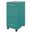 thumbnail image 4 of Space Solutions 18" Deep 3 Drawer Mobile Letter Width Vertical File Cabinet, Teal, 4 of 6