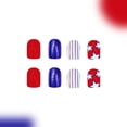 thumbnail image 5 of JZROCKER 4th of July Glues on Nails Short Square Fake Nails Independence Day French Tip Press on Nails Artificial Acrylic Nails, 5 of 8