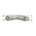thumbnail image 2 of Meridian Furniture Plush Standard Cream Velvet Modular Sectional, 2 of 7