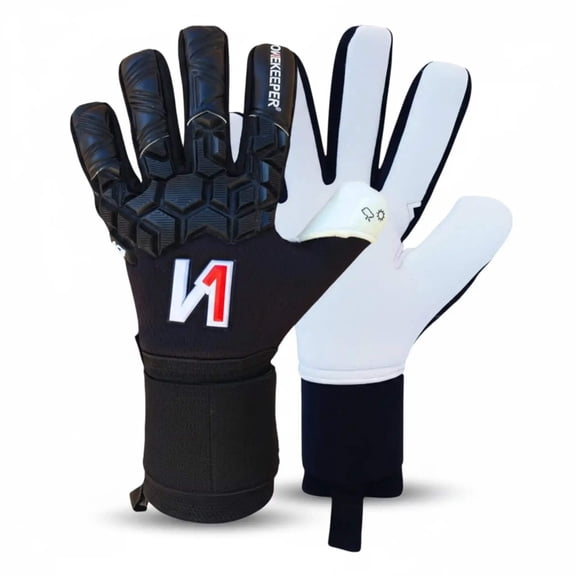 ONEKEEPER ACE Black and White - Negative Cut Pro-Level Goalkeeper Gloves
