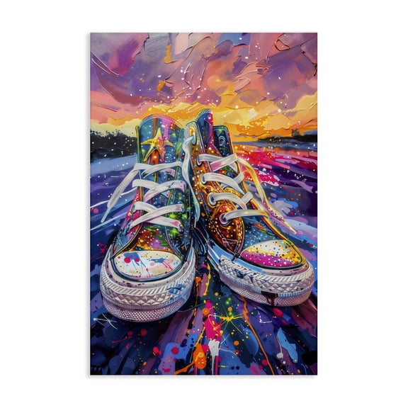 Stupell Industries Contemporary Vibrant Sneakers at Sunset Canvas Art, 16 x 24, by Creative Studio