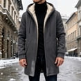 thumbnail image 5 of KICILVS Fleece Lined Jacket Men Zip Up Long Hooded Coat with Pockets for Outdoor Casual Soft Cozy Thick Warm Winter Outerwear, 5 of 6