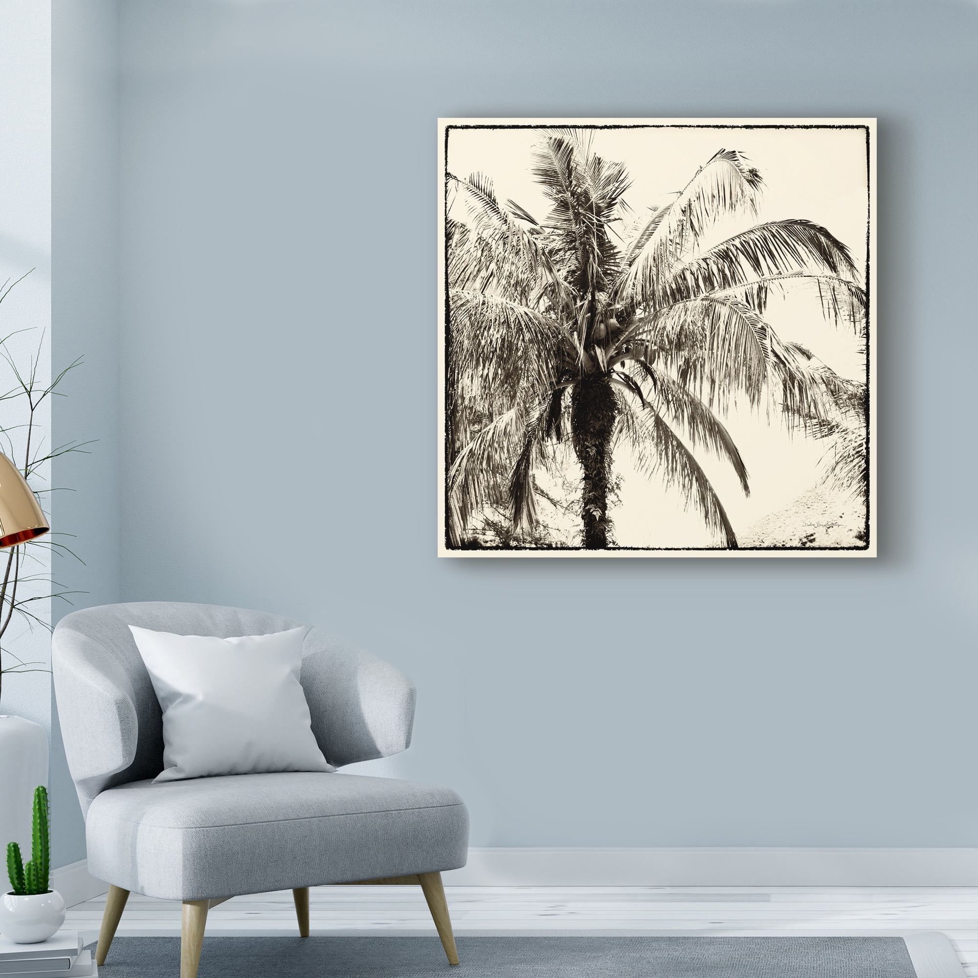 Trademark Fine Art 'Palm Tree Sepia III' Canvas Art by Debra Van Swearingen