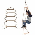 thumbnail image 4 of ISOP Swing Set Rope Ladder for Kids 10ft (3m) and Adults - Treehouse Ladder for Children - Exercise Climbing Equipment - Obstacle Rope Ladder, 4 of 9