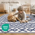 thumbnail image 4 of ODIKA 8'x10' Navy Cream Geometric Medallion Design Washable Area Rug Intricate Pattern with Accents Durable, Non-Slip for Living Room, Under Sectional, Family, 4 of 7