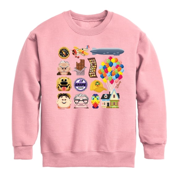 Up - Character Icon Grid - Youth Boys Crew Fleece Sweatshirt