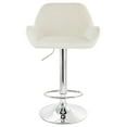 thumbnail image 2 of Elama 2 Piece Adjustable Velvet Bar Stools in White with Chrome Base, 2 of 9