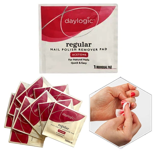 50 Pc Acetone Wipes Nail Polish Remover Pads Fingernails Individually