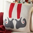 thumbnail image 5 of SAFAVIEH Santas Helper Pillow, 18" x 18", Red/Beige, 5 of 6