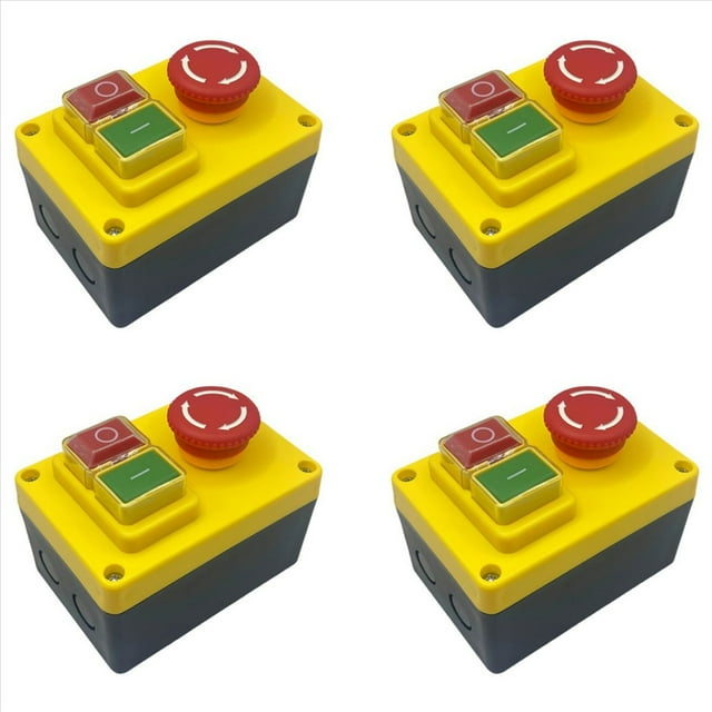 4X Interruptor Pulsador Electromagnético KJD17D 250 V 16 A Interruptores de Parada de Emergencia para Herramientas Eléctricas y Equipos de Máquinas Herramienta