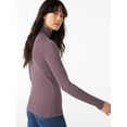 thumbnail image 5 of Free Assembly Women's Fine Ribbed Turtleneck with Long Sleeves, Lightweight, Sizes XS-XXXL, 5 of 7